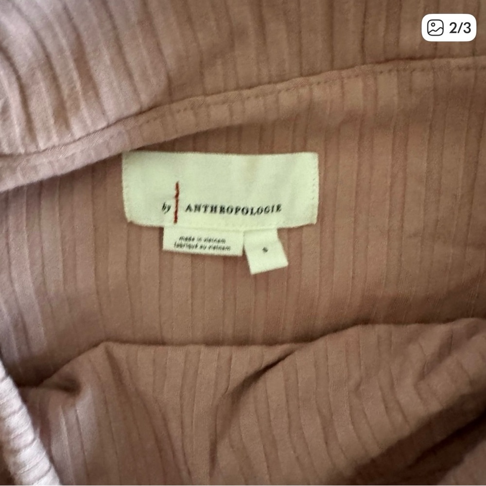 Anthropologie Blush Pink Off-Shoulder Blouse - Picture 4 of 4